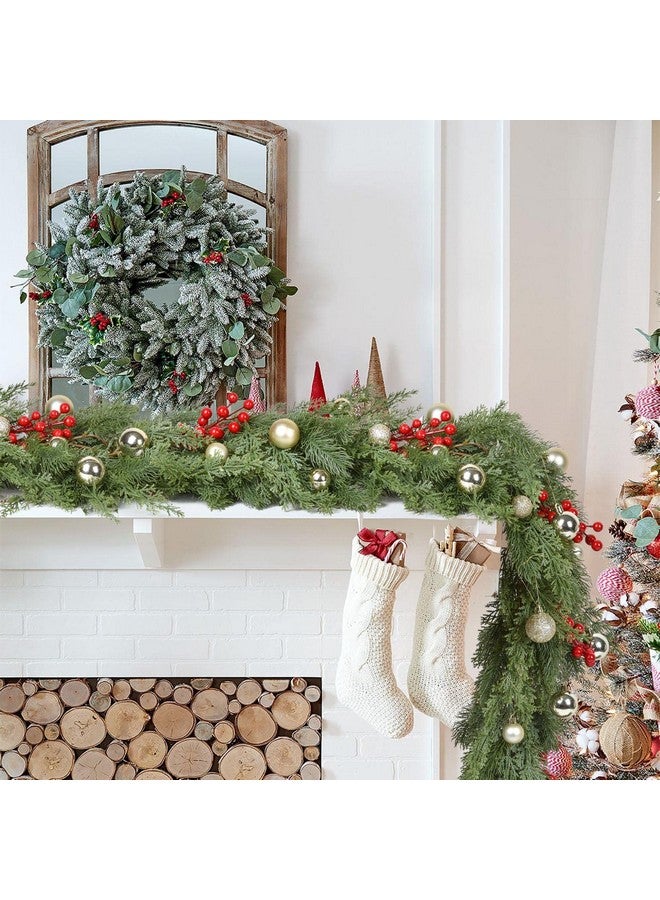 DearHouse Pine Christmas Garland,6Ft WinterArtificial Greenery Garland for Holiday Season Mantel Fireplace Table Runner Centerpiece Decor - Image 4