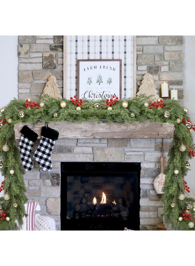 DearHouse Pine Christmas Garland,6Ft WinterArtificial Greenery Garland for Holiday Season Mantel Fireplace Table Runner Centerpiece Decor - Image 3