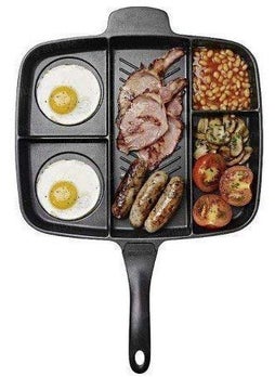 PAVITYAKSH PAVITYAKSH 5 in 1 Double Sided Non-Stick ABS Divided Magic Grill Frying Pan, Oven Meal Skillet  - Image 1
