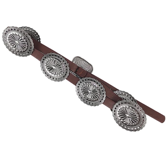 OVOY Western-Cowboy-Disc-Belt Boho Wide Disk Concho Country Waist Belts for Women - Image 4