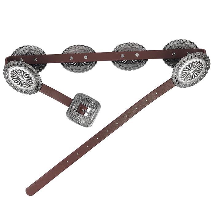 OVOY Western-Cowboy-Disc-Belt Boho Wide Disk Concho Country Waist Belts for Women - Image 2