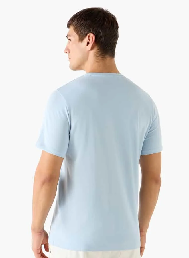 Iconic Iconic Slogan Print Crew Neck T-shirt with Short Sleeves