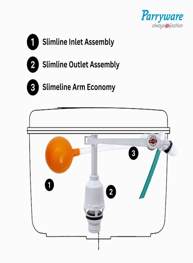 Parryware Slimline Outlet Assembly PVC Assly for Toilet Flush Tank (Pack of 1) | E741699 - Image 5