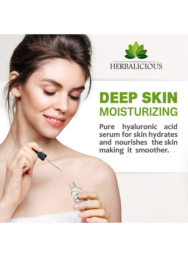 HERBALICIOUS Hyaluronic Acid Hydrating Serum With Organic Ha Dark Spot Remover For Face And Acne Spot Treatment Antiaging Serum For Fine Lines Wrinkles (2Oz) - Image 3