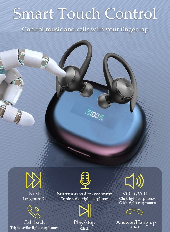 DUNISO Wireless Earbuds Bluetooth 5.0 Headphones Wireless Charging Case Sports Ear Buds Touch Control LED Power Display Built-in Mic Headset Waterproof Earphones in-Ear for IOS and Android  - Image 2