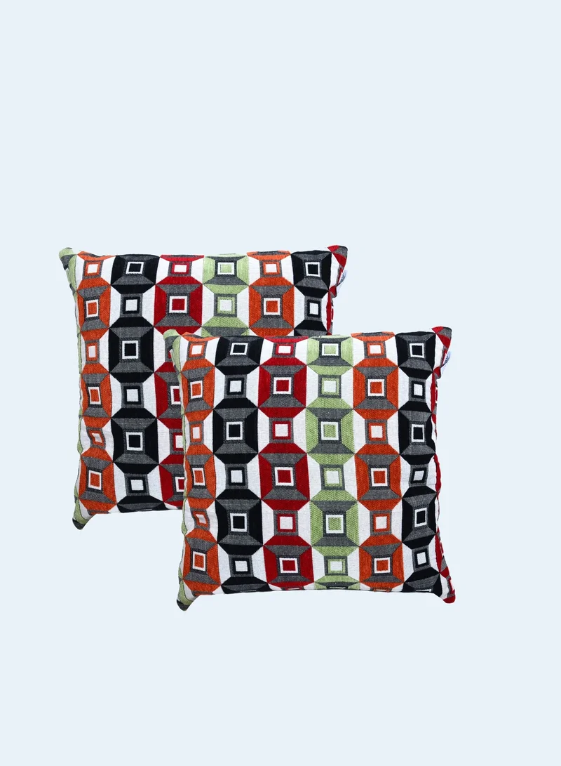 Donetella Cushion Cover,45X45 Cm (18X18 inch) 2-Pcs Decorative Throw Pillowcases Without Filler With Beautiful Abstract Art For Sofa Bed Living Room And Couch, Gunmetal