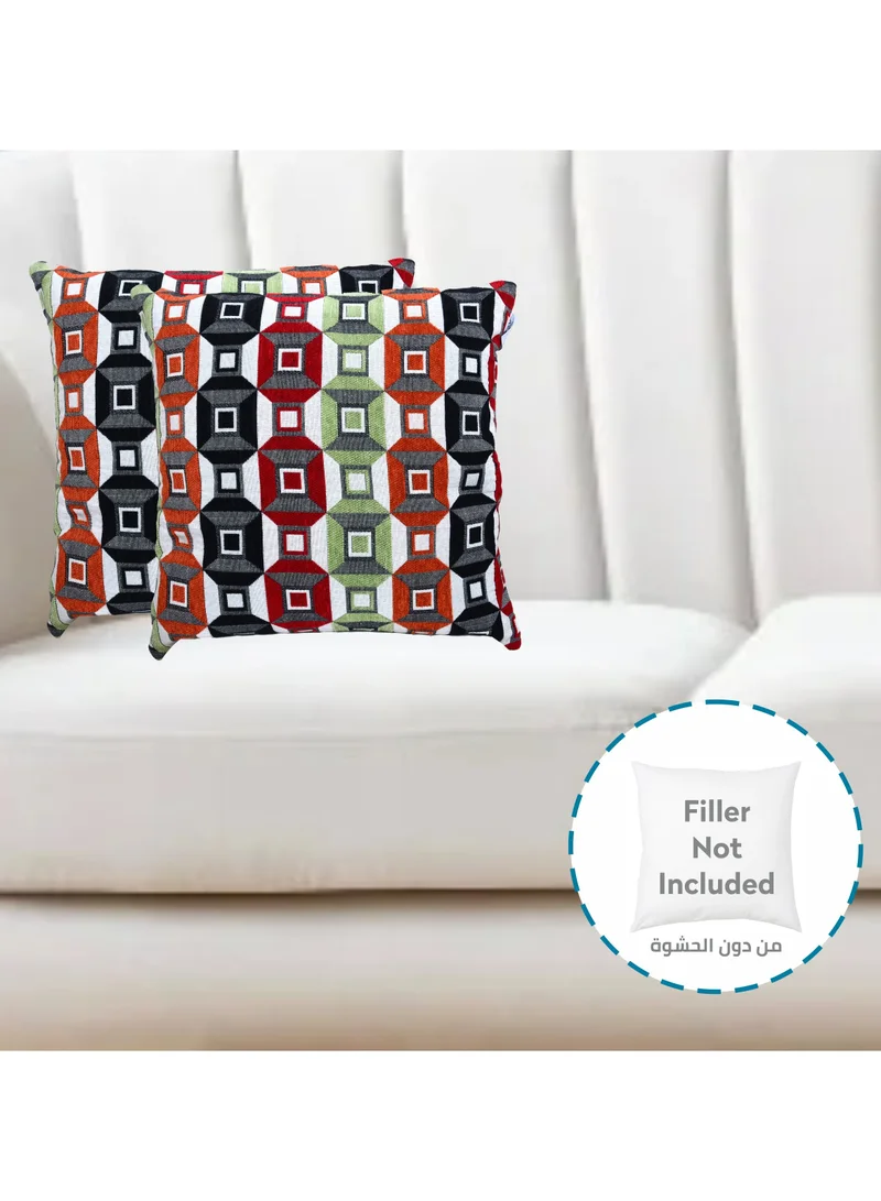 Donetella Cushion Cover,45X45 Cm (18X18 inch) 2-Pcs Decorative Throw Pillowcases Without Filler With Beautiful Abstract Art For Sofa Bed Living Room And Couch, Gunmetal