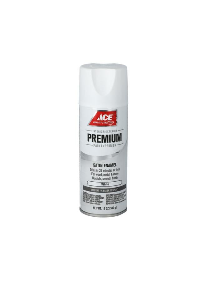 ACE Premium Satin Enamel Spray Paint White 12oz - Image 2