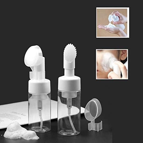 KWEL Empty Facial Cleansing Brush Foaming Face Wash Bottle | Built-In Face Brush Bottle|Liquid Foaming Soap Shampoo, Bubble Foaming Liquid Soap|Facial Cleansing Massage|Refillable,Leak Proof, - Image 3