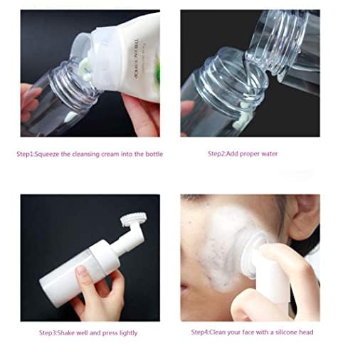 KWEL Empty Facial Cleansing Brush Foaming Face Wash Bottle | Built-In Face Brush Bottle|Liquid Foaming Soap Shampoo, Bubble Foaming Liquid Soap|Facial Cleansing Massage|Refillable,Leak Proof, - Image 5