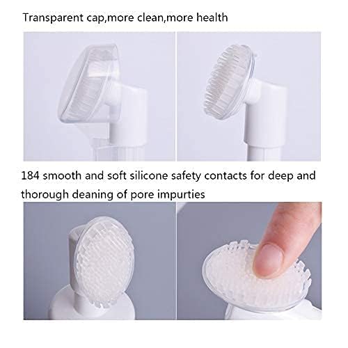 KWEL Empty Facial Cleansing Brush Foaming Face Wash Bottle | Built-In Face Brush Bottle|Liquid Foaming Soap Shampoo, Bubble Foaming Liquid Soap|Facial Cleansing Massage|Refillable,Leak Proof, - Image 4