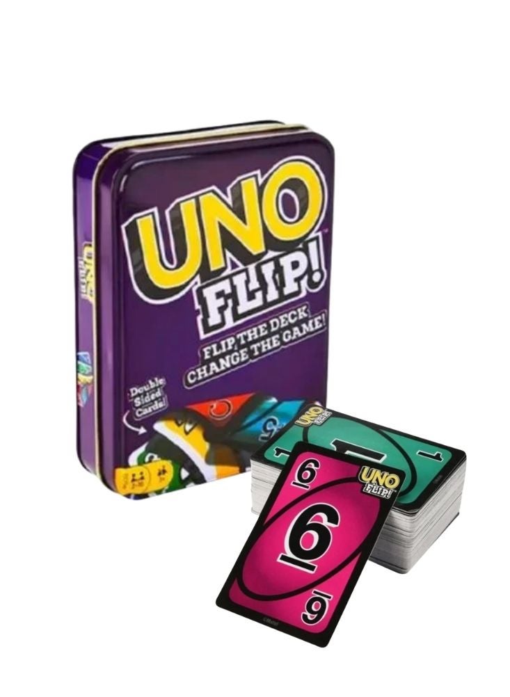 Mattel Games UNO Flip Card Game Steel Box 1x5inch - Image 2