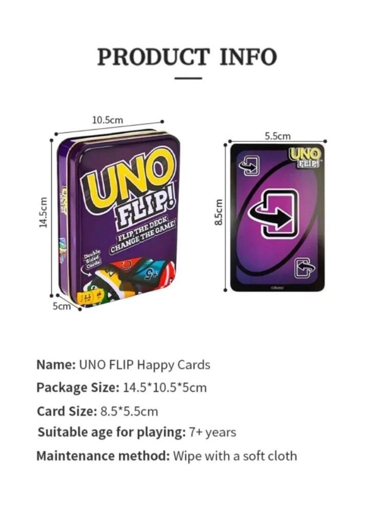 Mattel Games UNO Flip Card Game Steel Box 1x5inch - Image 3