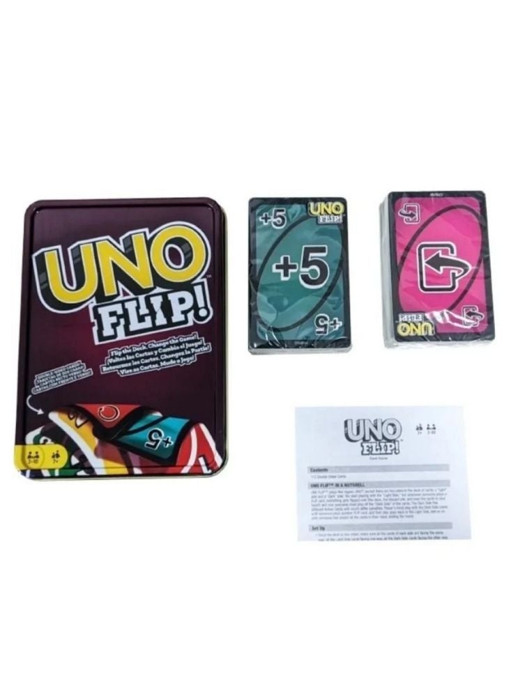 Mattel Games UNO Flip Card Game Steel Box 1x5inch - Image 5