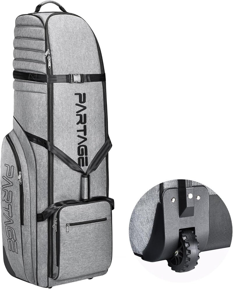 Partage Golf Travel Bag with Wheels - 900D Heavy Duty Oxford, Gray - Image 1
