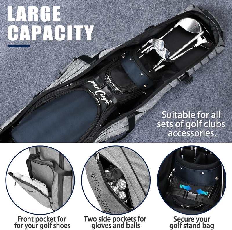 Partage Golf Travel Bag with Wheels - 900D Heavy Duty Oxford, Gray - Image 4