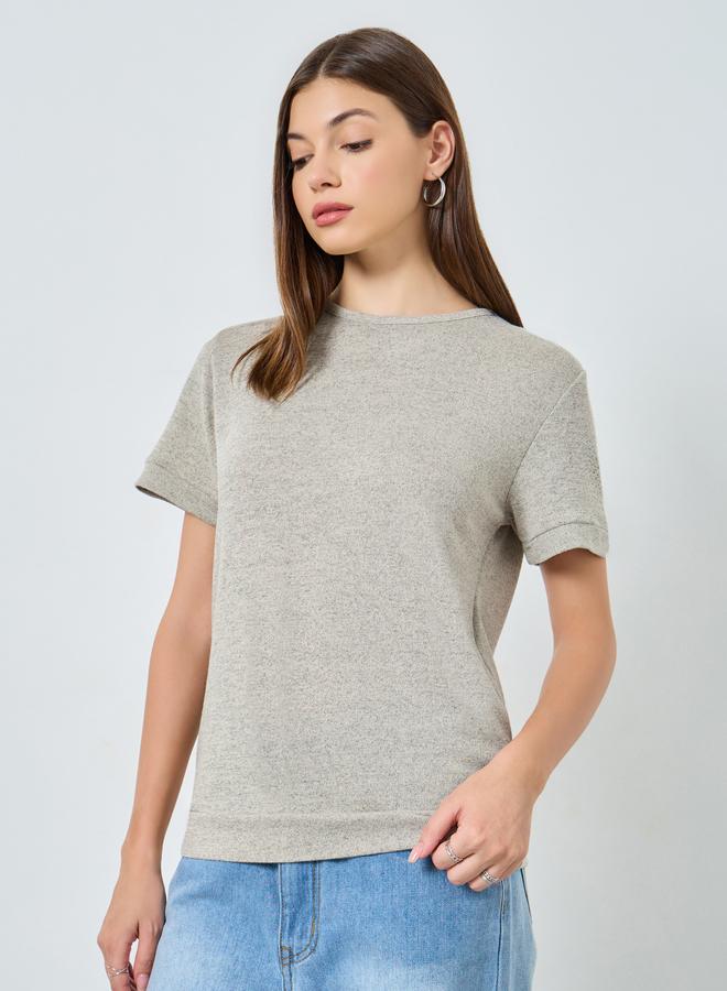 Styli Relaxed Fit Textured Knit T-Shirt - Image 3