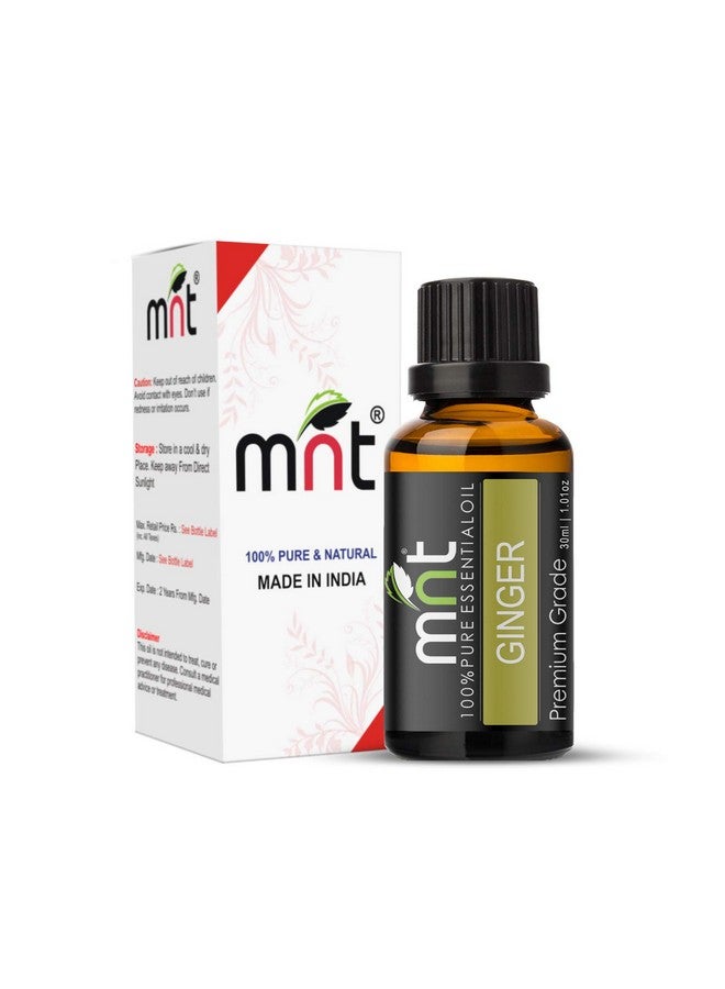 MNT Ginger Essential Oil - 100% Pure & Natural Therapeutic Grade Oil for Cold-Cough, Hair Growth, Glowing Skin, Body Massage and Aromatherapy (30ML) - Image 1
