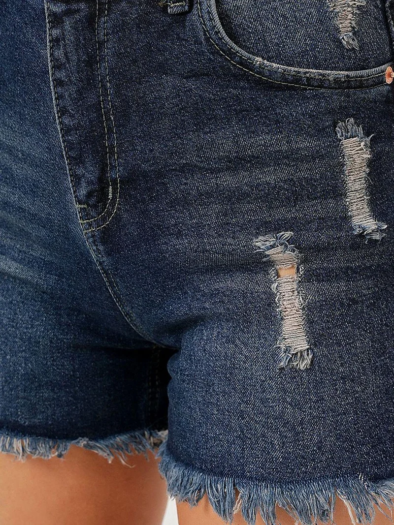 بيغ دارت شورت جينز ممزق بخصر عالٍ من
