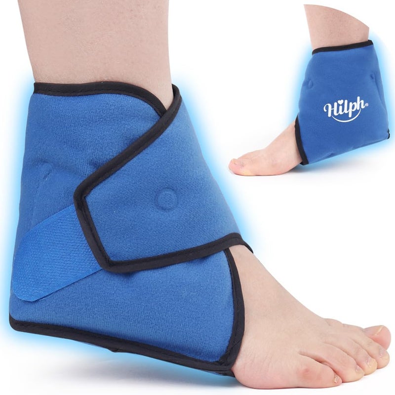 Hilph Ankle Ice Pack Wrap for Swelling Reusable Gel Cold Pack for Ankle Sprained Hot Cold Compress for Surgery Recovery Plantar Fasciitis Foot Pain Relief Swelling Achilles Tendonitis Blue - Image 3