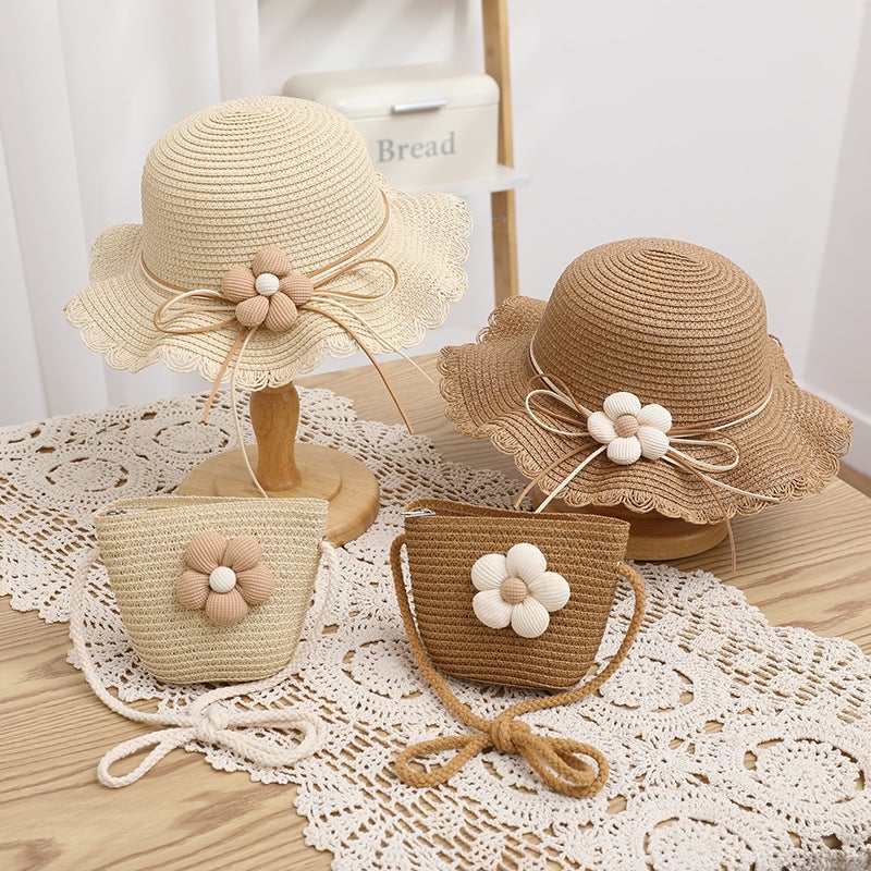 Kids Straw Sun Hat with Wide Brim - Image 4