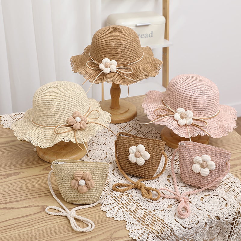 Kids Straw Sun Hat with Wide Brim - Image 1