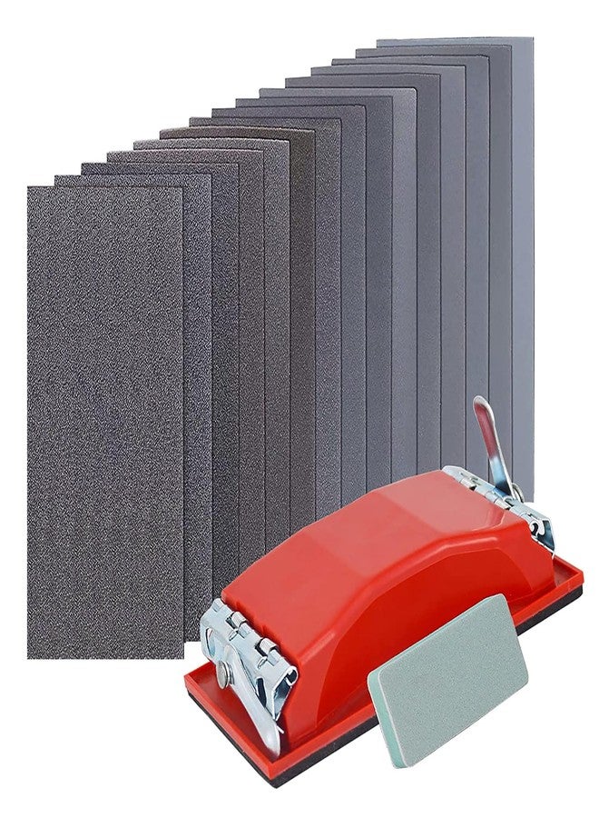 VRKET Wet & Dry Sandpaper Set, 42 Sheets of 120 to 3000 grit Sandpaper with Sanding Block Sander,for Wood Furniture Finishing Metal Automotive Sanding Polish - Image 1