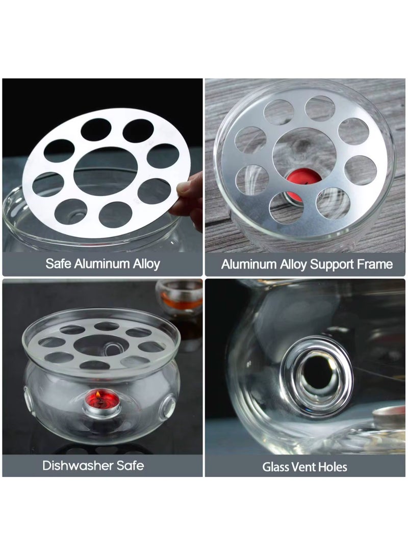 DESSINI غلاية شاي ديسيني 1000 مل من زجاج البورسليكات مع غطاء من الخيزران وسخان شاي KD550 - Image 4