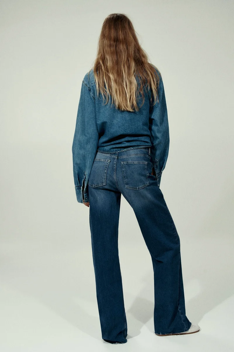 H&M  Wide High Jeans for Women | Best Price UAE