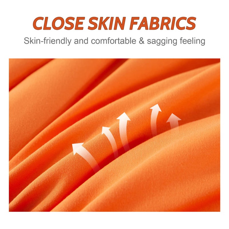 Decroom Lightweight Twin Comforter Set with 1 Pillow Sham - 2 Pieces Set - Quilted Down Alternative Comforter/Duvet Insert for All Season - Orange/Black - Twin/Twin XL Size - Image 5