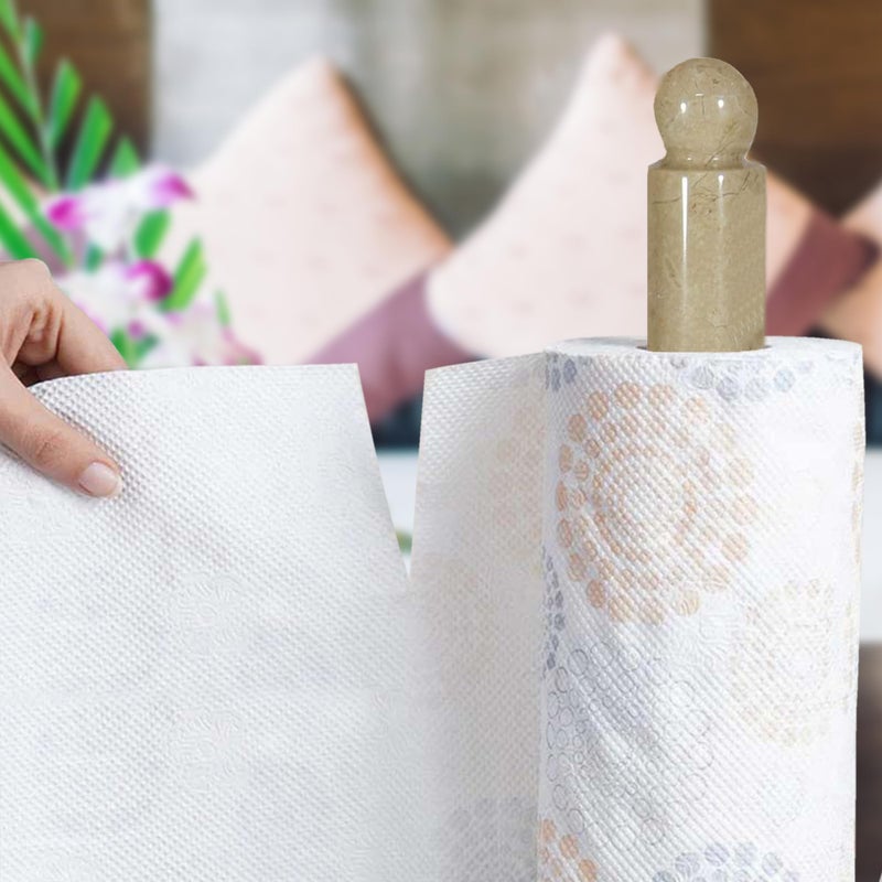 TheWolfard Handmade Ivory Marble Paper Towel Holder â€“ Beige or Ivory Natural Stone Countertop Stand â€“ Luxury Kitchen or Bathroom Decor â€“ Elegant Gift for Housewarming or Wedding - Image 3