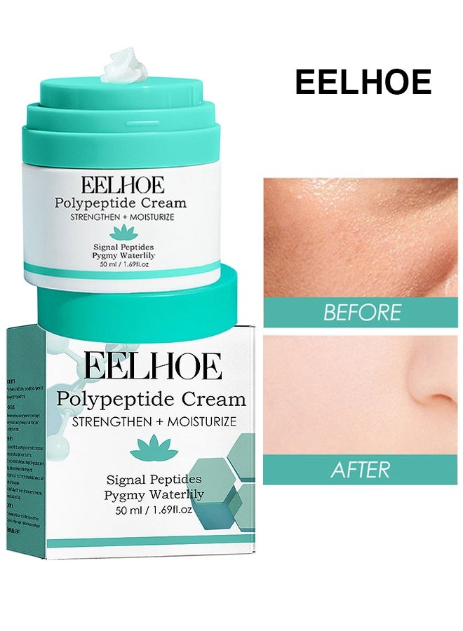 إيلهو بروتيني بوليبيبتيد كريم مضاد للتجاعيد ومضاد للتقدم في السن، كريم ترطيب الوجه، مرطب وجه البروتين مع الأحماض الأمينية، جلد رطب ثابت، 50 مل/1.69 أوز - Image 1