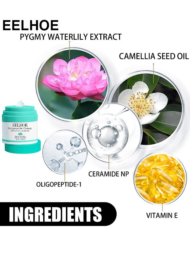 إيلهو بروتيني بوليبيبتيد كريم مضاد للتجاعيد ومضاد للتقدم في السن، كريم ترطيب الوجه، مرطب وجه البروتين مع الأحماض الأمينية، جلد رطب ثابت، 50 مل/1.69 أوز - Image 3