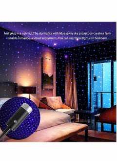 Y&D USB Star Projection Night Light with Auto Rotating Sound Activated Strobe Adjustable Romantic Violet Interior Car Lights Roof Decoration for Car, Ceiling, Bedroom, Party  - Image 2