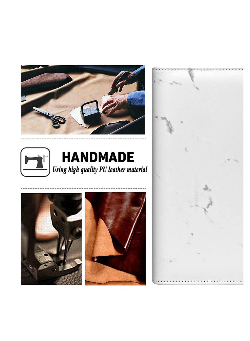 XiuWoo A5 Binder, Leather 6 Ring Binder Planner Notebooks Portfolio with Document Sleeve /Card Holder / Pencil for Filler Paper (No Paper) Marble - Image 3