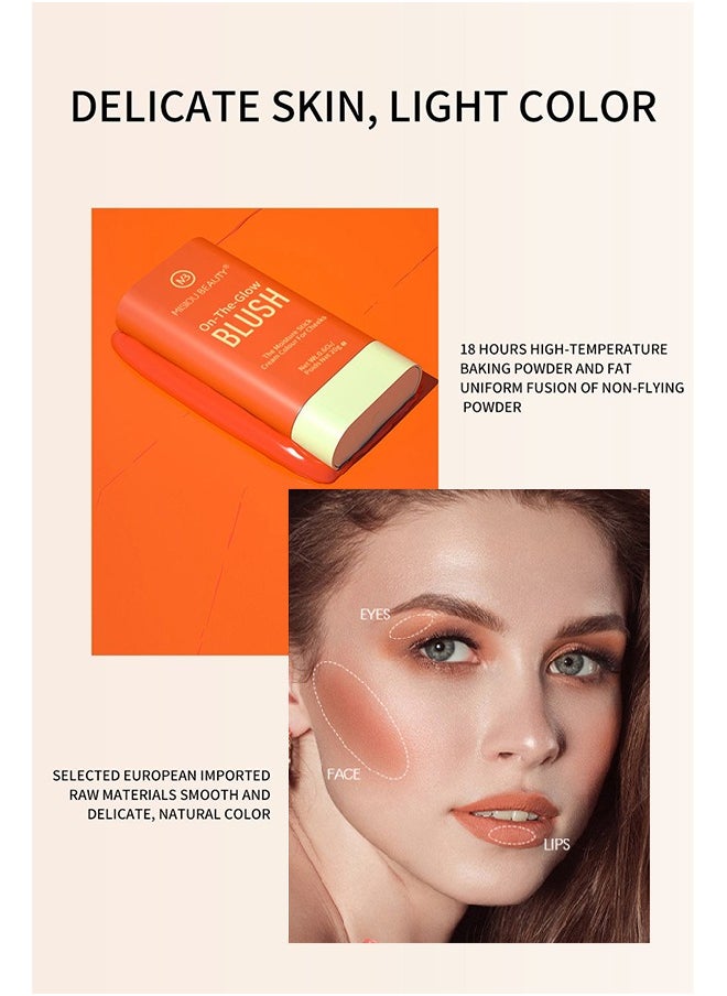 Misiou Beauty Blush The Moiseture Stick,Waterproof Makeup, Multi-effect 3-in-1 Eyeshadow Lipstick Blush, Must-have To Enhance Your Temperament(#02)  - Image 3