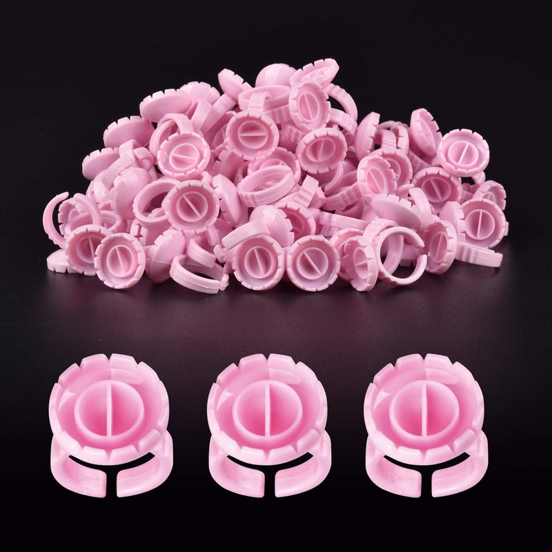 MEKK MEKK Glue Rings 100PCS Glue Rings for Eyelash Extension Lash Extension Supplies Disposable Lash Extension Supplies Fanning Blossom Cups for Eyelash ExtensionPink 