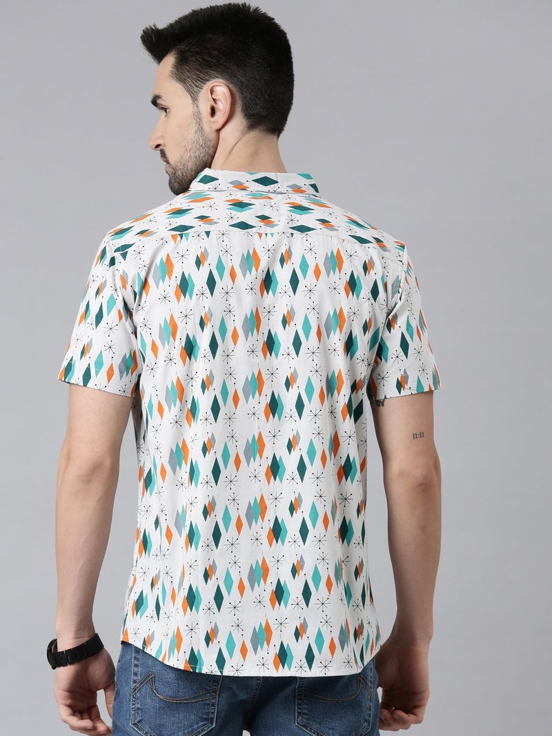 Joven Casual Cotton Shirt for Men - Grey Print - Image 2