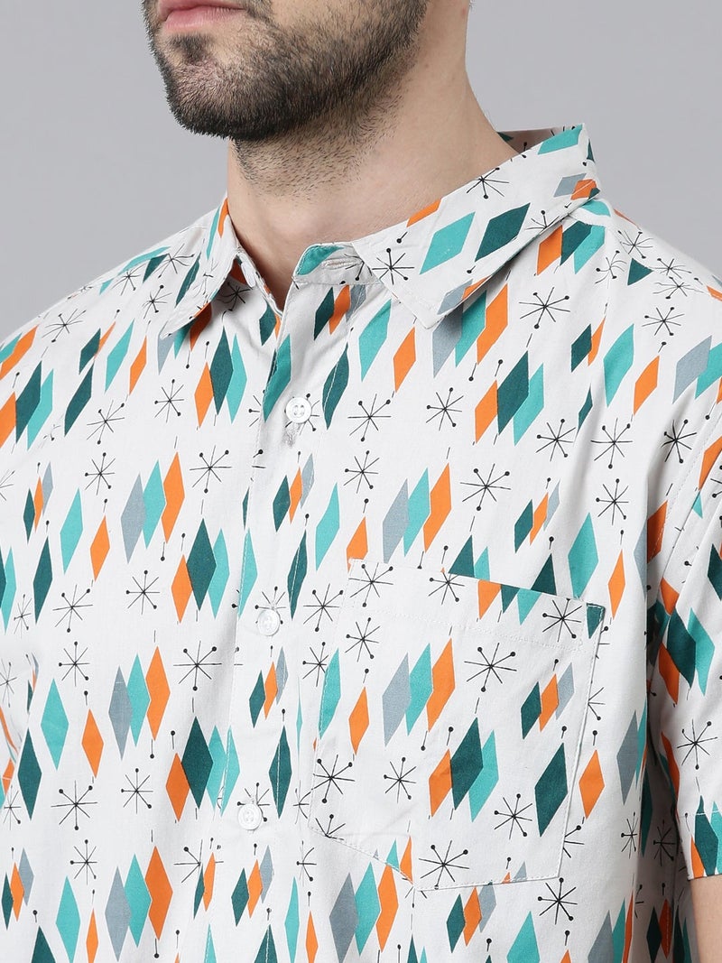 Joven Casual Cotton Shirt for Men - Grey Print - Image 4