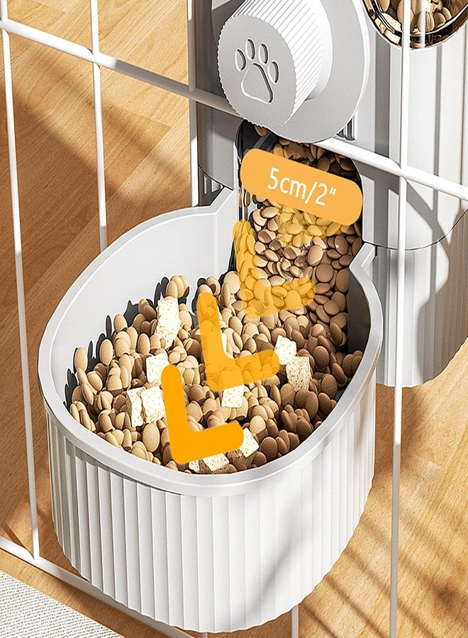 GKYZBB Hanging Automatic Food Water Dispenser,Rabbit Feeder Guinea Pig Water Bottle Food Feeder for Ferret Guinea Pig Rabbit Bunny Cage Accessories (Grey, 520ml+1200ml) - Image 4