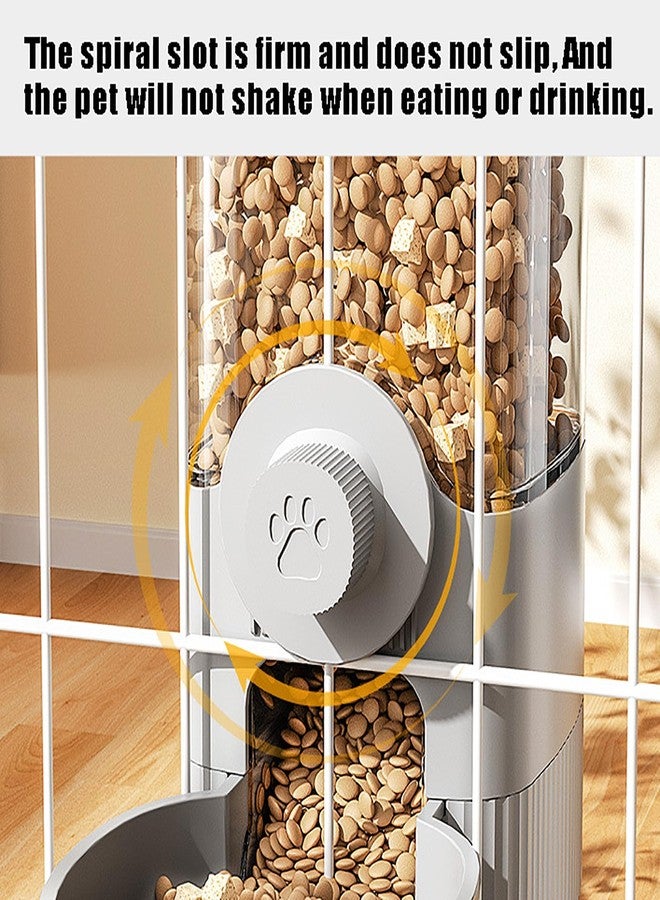GKYZBB Hanging Automatic Food Water Dispenser,Rabbit Feeder Guinea Pig Water Bottle Food Feeder for Ferret Guinea Pig Rabbit Bunny Cage Accessories (Grey, 520ml+1200ml) - Image 3