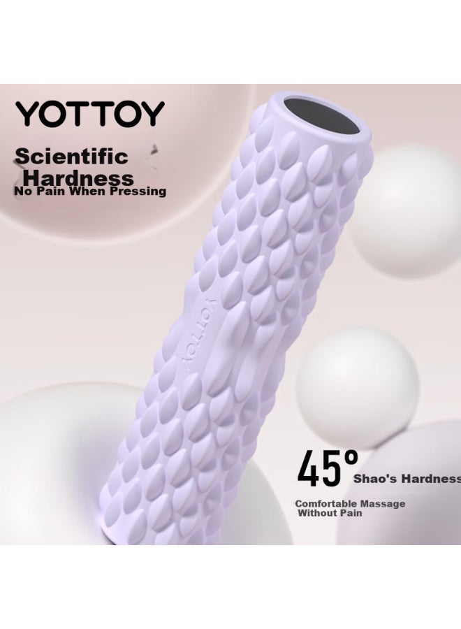 Yottoy Foam Roller Wolf Tooth Stick Muscle Relaxation Professional Fascia Yoga Massage Slimming Leg Solid Wheel Soft Sand Pink - Image 1