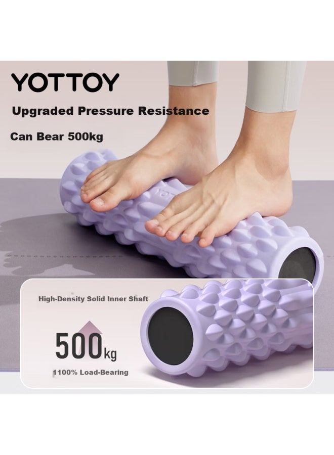 Yottoy Foam Roller Wolf Tooth Stick Muscle Relaxation Professional Fascia Yoga Massage Slimming Leg Solid Wheel Soft Sand Pink - Image 3