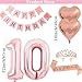 DUFACAI 40 Pieces 10th Birthday Decorations Double Digits Party Balloons Happy Birthday Banner Number 10 Rose Gold Foil Balloons Latex Balloons for 10 Year Old Girls Party Rose gold - Image 4