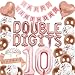 DUFACAI 40 Pieces 10th Birthday Decorations Double Digits Party Balloons Happy Birthday Banner Number 10 Rose Gold Foil Balloons Latex Balloons for 10 Year Old Girls Party Rose gold - Image 2