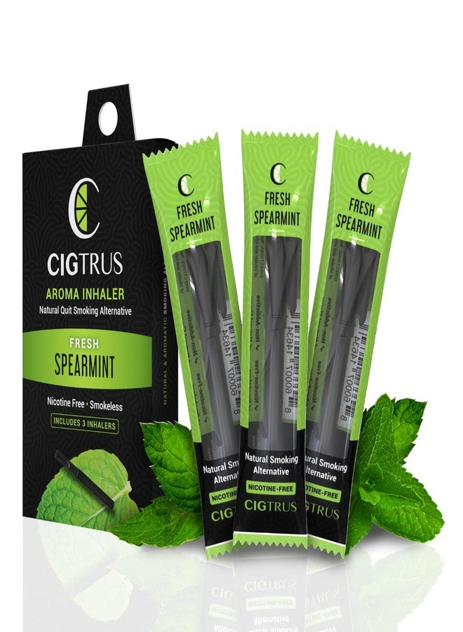 Cigtrus Quit Smoking Aid – Natural Smokeless Inhaler – Non-Electric, Nicotine-Free & Travel-Safe – 3-Piece Fresh Spearmint - Image 1