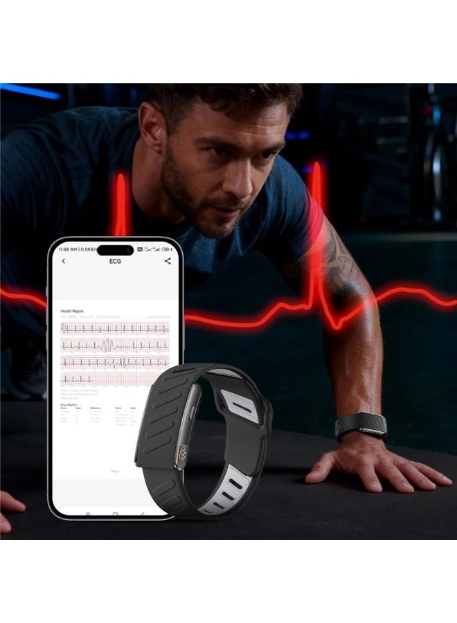 BlueFire 2026 Premium Smart Health Bracelet | Screenless ECG & Heart Rate Monitor, 24/7 Sleep Tracker, Blood Oxygen & Body Composition Analyzer, 120+ Sports Modes, IP68 Waterproof Fitness Band with 2 Straps for Android iOS - Image 2