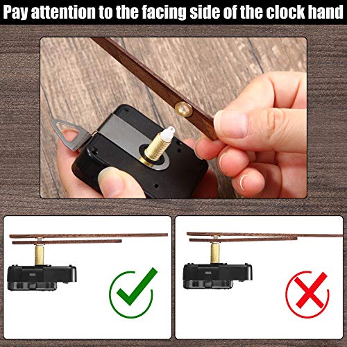 Mudder 4 Pcs Quartz Clock Mechanism Replacement Kit with 4 Types of Walnut Wood Clock Hands for DIY Repair Parts Accessories(Fit for 12 Inch Clock) - Image 5