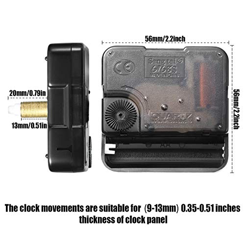 Mudder 4 Pcs Quartz Clock Mechanism Replacement Kit with 4 Types of Walnut Wood Clock Hands for DIY Repair Parts Accessories(Fit for 12 Inch Clock) - Image 2