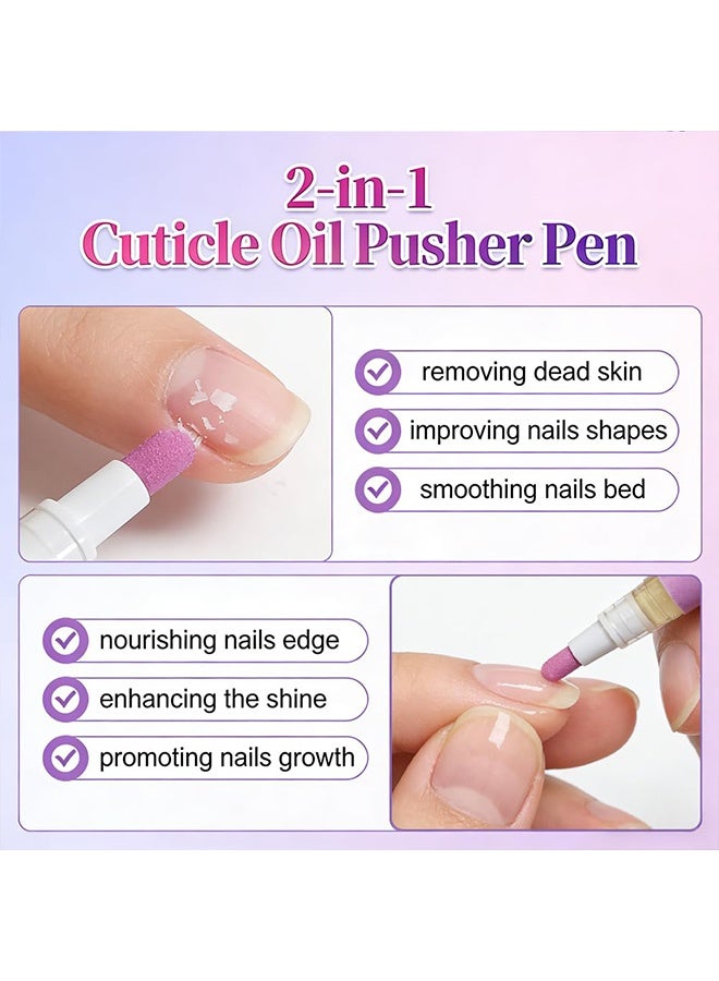 SAM SUGAR Cuticle Oil Pusher Pen, Ceramic Cuticle Oil Cuticle Pusher 2 in 1 Nail Care pen for Dry Damaged Nails,2ml - Image 2